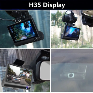 Câmera de ré automotiva com 3 lentes, <span class=keywords><strong>dvr</strong></span>, 4 polegadas, ips, lente dupla, retrovisor, gravador de vídeo, registrador automotivo, visão noturna - Product Image 5