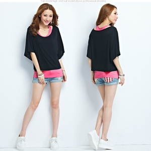 Ensemble deux pièces grande taille pour <span class=keywords><strong>femme</strong></span> : T-shirt amincissant en modal, col rond, coupe ample, idéal pour l'été – Nouveauté polyvalente - Product Image 4