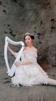 Walter Wholesale High-end Lyre Harp Strings Instrument for Sale,19 String Engraved Harp with Half Step Lever Strings & Tuning