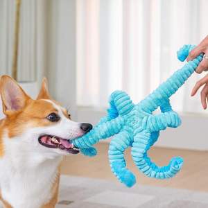 Evcil mutlu kapalı oyun Bitten interaktif yumuşak gıcırtılı Octopus ahtapot Bite römorkör güçlendirmek peluş oyuncak köpek - Product Image 3