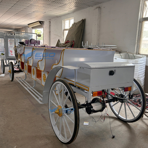 รถม้าไฟฟ้าทรงวิคตอเรียนแบบหลายแถว ดีไซน์หรูหราใหม่ สำหรับ 8-12 ที่นั่ง โครงสร้างเหล็ก 4 ล้อ สำหรับเที่ยวชมสถานที่ สีสั่งทำได้ รับประกัน 2 ปี - Product Image 6