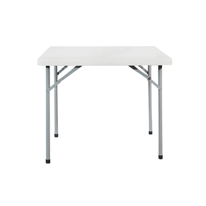 JDZZ-33 <strong>Foldable</strong> Square Plastic <strong>Table</strong> with Steel <strong>Legs</strong> Outdoor Waterproof Stackable Dining <strong>Table</strong> for Parties - Product Image 2