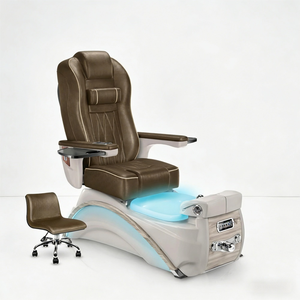Fauteuil de pédicure électrique moderne de luxe avec fonction de massage et bassin LED pour les pieds, pliable et écologique, idéal pour salon de beauté et institut de manucure - Product Image 1