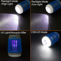 Lampe torche anti-moustiques 3-en-1 violette, étanche IP44, lampe solaire anti-insectes LED, lampe de camping intérieure/extérieure