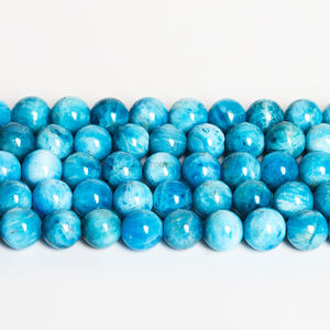 Perle Distanziatrici Sciolte Rotonde in <span class=keywords><strong>Pietra</strong></span> di <span class=keywords><strong>Apatite</strong></span> Colore Larimar Naturale da 6/8/10mm JD per Creazione di Gioielli e Braccialetti Fai da Te - Product Image 6