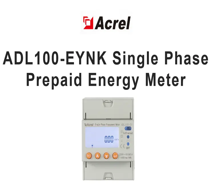 Medidor de energia elétrica inteligente pré-pago ADL100-EYNK Din Rail para casas residenciais, medidor de energia monofásico Acrel de gerenciamento online