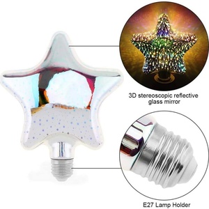5 <b>Star</b> Multicolor Infinity 3D Fireworks Effect <b>LED</b> Night Light Bulb - Product Image 3