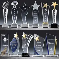 Menerima Desain Bentuk Bintang Berlian Kristal Hadiah Bisnis Kristal Blok 3d Kristal Piala Kaca Penghargaan