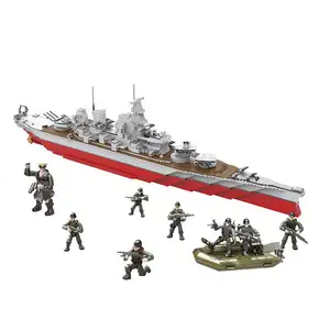 Ensemble de jouets de construction de navires militaires de 2075 pièces avec figurines militaires, jouets d'assemblage de modèles, jouets éducatifs de puzzle en blocs - Product Image 2