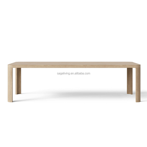 Sagelving Modern American Style Dining <strong>Table</strong> Set Solid Wooden Rectangular Extension Rounded Shape For Home Hotel Dining Room - Product Image 2