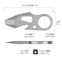Herramienta Multiusos EDC de Aleación de Titanio, Palanca, Abrebotellas Portátil, Llave Hexagonal, Llavero, Gadget de Supervivencia para Acampar al Aire Libre, Regalo