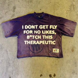 Y2K Streetwear Camisetas de hombre de algodón 100% de alta calidad Camisetas de ajuste de gran tamaño para hombres - Product Image 3