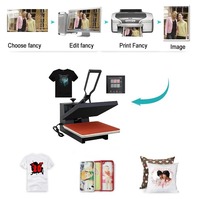 Nouvelle presse à chaud par sublimation Hybons à succès, 38x38cm, 1200W, 110/220V, pour t-shirts et assiettes