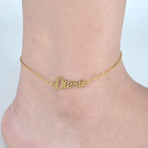 अनुकूलित स्टेनलेस स्टील 18K सोना मढ़वाया व्यक्तिगत पायल - Product Image 4