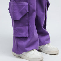 Pantalon cargo large personnalisé et coloré, en tissu sergé robuste de qualité supérieure, avec design multi-poches, style streetwear Y2K