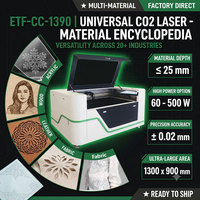 Machine de découpe et de gravure laser à tube de verre CO2 ETF-1390 120W 150W 200W, découpeuse laser CNC pour lunettes, bijoux, composants de précision