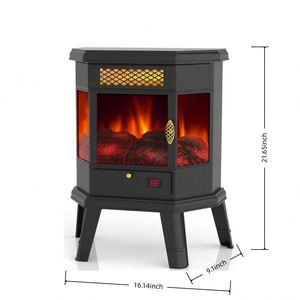 Chauffage d'appoint infrarouge électrique portable sur pied, support TV, fonctionnement en anglais, pour usage domestique et hôtelier, prise US, matériau métallique - Product Image 5