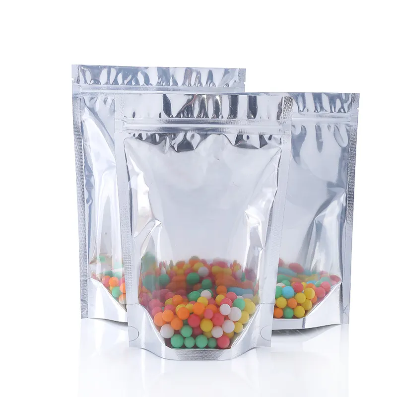Özel baskı alüminyum folyo stand up doypack plastik torba kapaklı şeker için fermuar ile, gıda