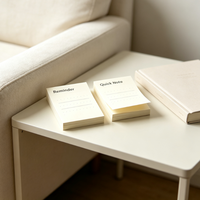 Ensemble de blocs-notes adhésifs rectangulaires minimalistes, lignés, pour agenda quotidien, journal, bureau