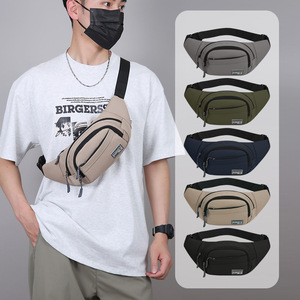 Men's Waist Bag Oxford Cloth Durable Chest Pack Gray Black Army Green Khaki Dark Blue Everyday Outfits - Product Image 2