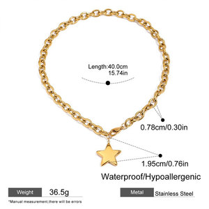 Delicado Collar con Colgante de Estrella para Mujer, Chapado en Oro PVD de 14k y 18k, Acero Inoxidable 316L, Joyería Fina - Product Image 6