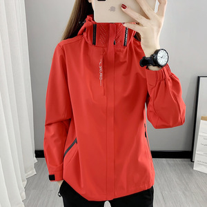 Unisex Windproof Waterproof Outdoor <b>Jacket</b> With Hood Breathable <b>Lightweight</b> For Hiking Running Spring Autumn Wear - Product Image 4