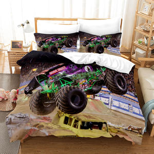 Parure de lit 3D Monster Truck, textiles de maison, linge de lit, ensembles de housses de couette, ensemble de couvre-lit Monster Jam Truck, 3 pièces - Product Image 4