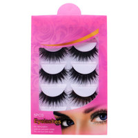 Faux cils complets faits à la main, double couche, épais, noirs, en fibres synthétiques, style dense, tiges rigides, pose en 3 secondes
