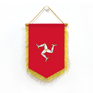 La impresión única de la bandera y la pancarta de la Isla de Man, rodeada de borlas, es adecuada para comprar recuerdos turísticos - Product Image 2