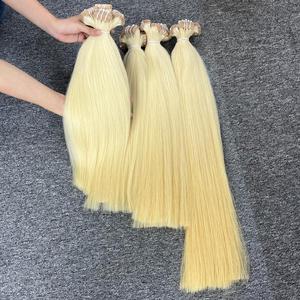 Bande d'extensions de cheveux indiens droites naturelles de haute qualité vente en gros cheveux crus un donneur non-remy machine double trame toutes les couleurs - Product Image 1