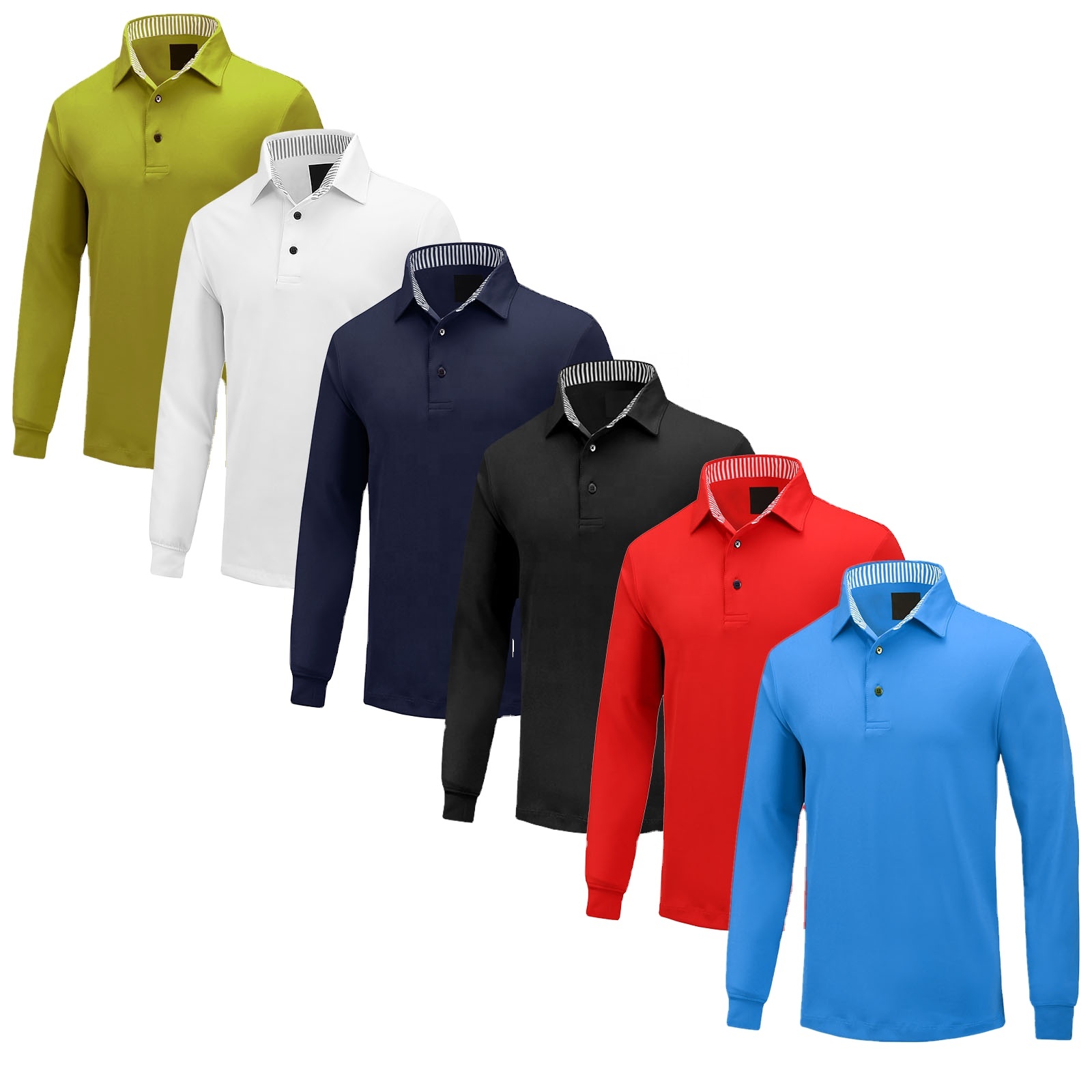 Groothandel Maatwerk Logo Lange Mouw Poloshirt Golf Custom Plan Mannen Lange Mouwen Polo