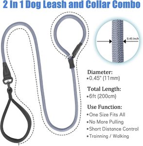 Mountain Climbing Durable Swivel Hook Handle Dog Rope Leash Braided Tactical Slip Lead Dog Leash with Heavy Duty Clasp - Product Image 6
