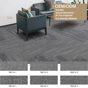 Losetas de Alfombra Rectangulares Grises de Fácil Instalación para Oficina, Losetas de Alfombra Comerciales de Lujo con Respaldo de Polipropileno PE en Venta - Product Image 4