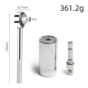 Yinbei Chrome Plated 7-19mm 3/8" Hex Shank Ratchet Wrench Socket Set 1/4"-3/4" - Product Image 6