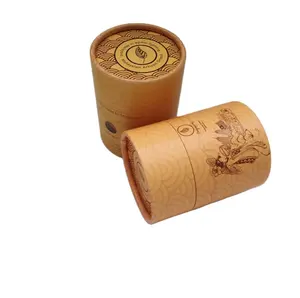 Wholesale Custom Biodegradable Recycle Kraft Paper Container Cylindrical Gift Box Paper Tube For Tea/Cloth