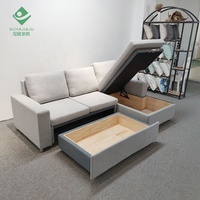 Iving room-sofá Seccional de color blanco, cama con almacenamiento para ananada rarawer