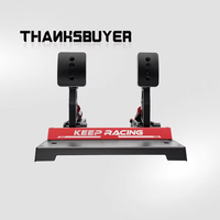 Juego de Pedales de Simulación de Carreras de 2 Pedales con Celda de Carga, Simagic P1000-F de Aluminio CNC No Hidráulico con Sensor de Freno de 100 kg para PC