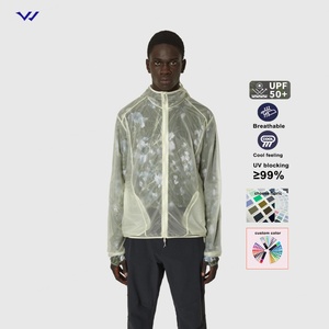 Veste de cyclisme imperméable légère pour homme avec capuche, protection solaire UPF50+, respirante et logo personnalisé anti-UV - Product Image 1