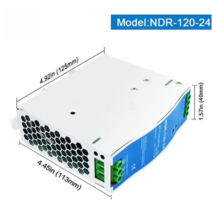 Alimentation à découpage sur rail DIN NDR 120W 12V 24V 48V AC/DC 2.5A 5A 10A SMPS, alimentations industrielles compactes 100-240VAC - Product Image 3