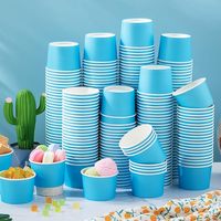 Vaso de Papel para Helado Desechable de Grado Alimenticio de 3oz 5oz 8oz con Diseño Impreso a Color para Llevar