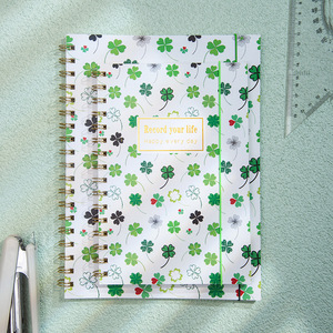 Fresh bronzing coil book notepad retro plant flower con hand ledger student supplies notebook A5 B5 - Product Image 4