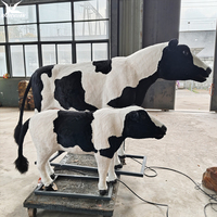 Modèle de vache animatronique réaliste pour la simulation de la vie des animaux de ferme, idéal pour les zoos, les musées et les parcs d'attractions