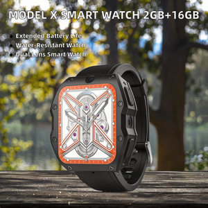 Montre connectée modèle <span class=keywords><strong>X</strong></span> 4G avec double caméra, suivi du sommeil, écran IPS carré, étanche IP68, Android 9.0, 2 Go + 16 Go, 1,99 pouce - Product Image 2