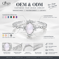 Bague en argent sterling 925 Qings avec pierre naturelle, bague halo de luxe en zircon, bijoux personnalisés, vente en gros d'usine