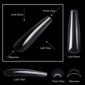 ปลายเล็บปลอมแบบใส ABS ยาวพิเศษ 240 ชิ้น สำหรับต่อเล็บ - Product Image 4