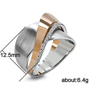 CAOSHI Exaggerated Personality <strong>Silver</strong> Retro Large <strong>Rings</strong> Style Luxury Crisscross <strong>Statement</strong> Punk <strong>Rings</strong> Women - Product Image 6
