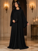 Abaya plissée élégante en polyester YSYL avec technique de couture raffinée, robe longue maxi modeste pour femmes musulmanes, idéale pour le quotidien, les fêtes et les mariages