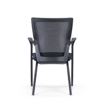 Chaise de réunion économique et simple pour visiteurs, chaise de direction confortable noire à dossier moyen, en maille et tissu, pour l'école