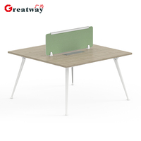 Poste de travail modulaire moderne en bois E0 MEF pour bureau, cloison de séparation, 2, 4 ou 6 places