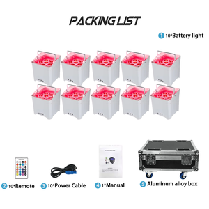 6*18W תאורת <span class=keywords><strong>LED</strong></span> אלחוטית RGBAW+UV 6 ב-1 עם שלט DMX W-DMX, שלט רחוק <span class=keywords><strong>WiFI</strong></span> RDM, מארז נשיאה, מופעל על ידי סוללה, לאירועים, קריוקי וברים - Product Image 6